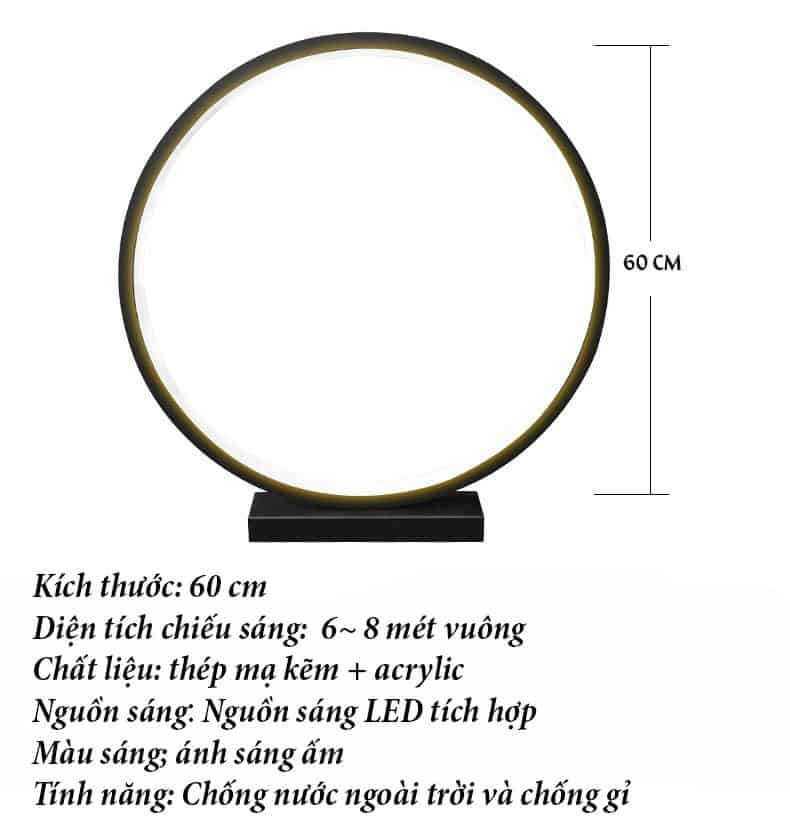Đèn led khung tròn trang trí sân vườn ZS6847 16