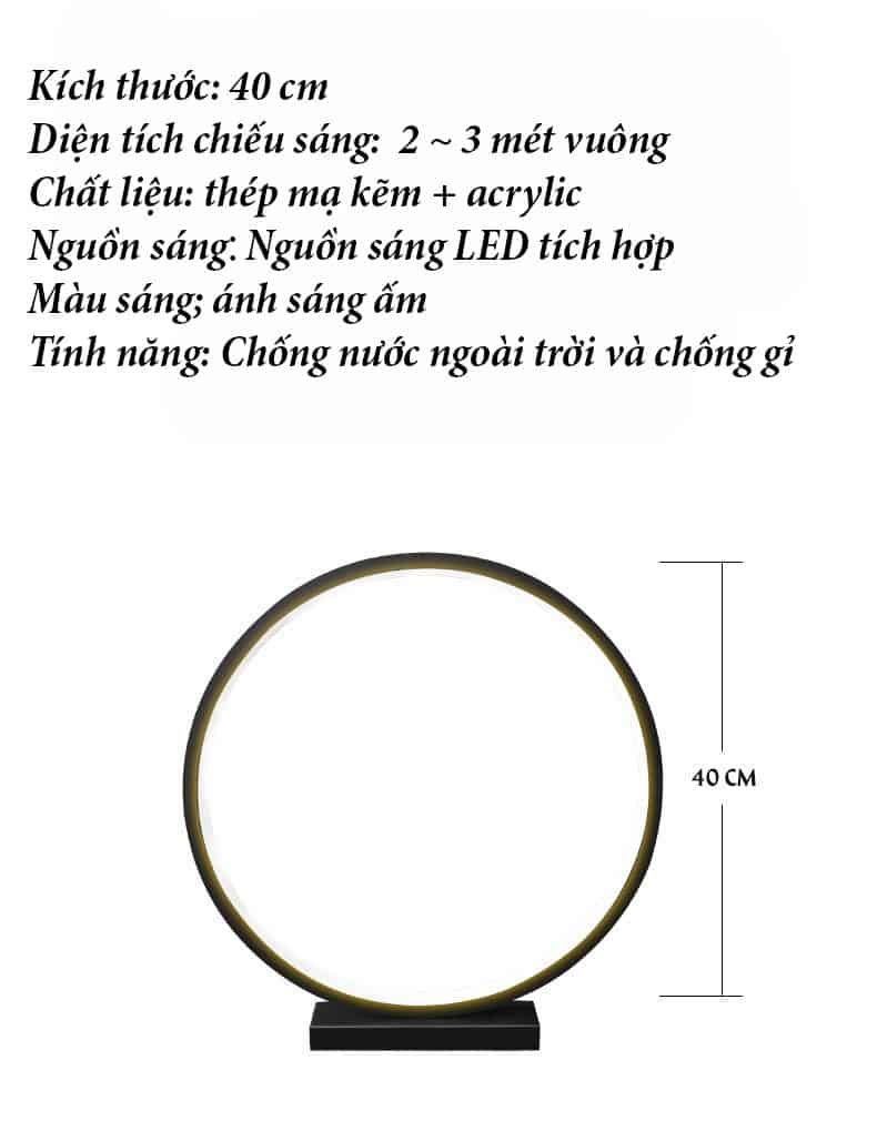 Đèn led khung tròn trang trí sân vườn ZS6847 14