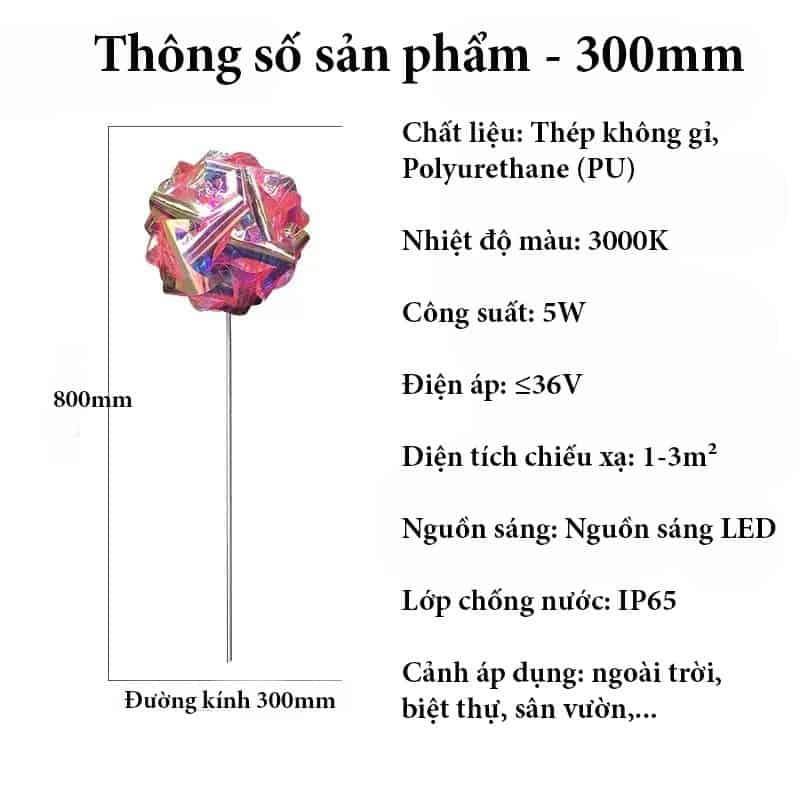 Đèn led trang trí dạ quang quả cầu xoắn KE1170 12