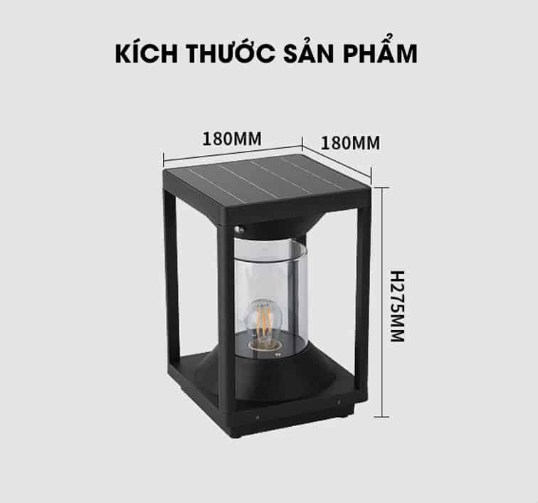 Đèn lối đi decor sân vườn năng lượng mặt trời S8163 11
