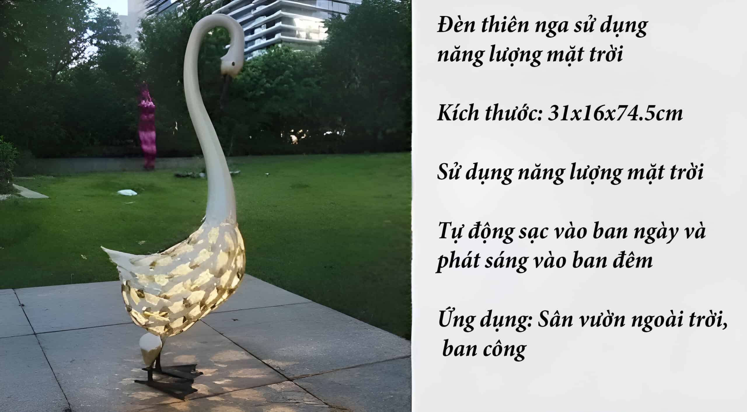 Đèn trang trí sân vườn mô hình thiên nga YT7167 12