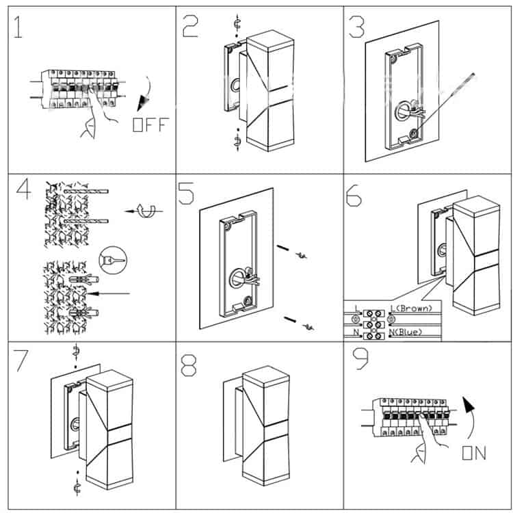 Đèn tường cảm ứng 2 bóng trục xoay hiện đại CAO1942 16