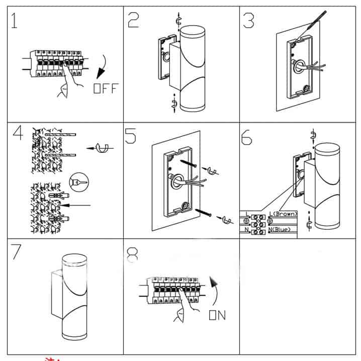 Đèn tường cảm ứng 2 bóng trục xoay hiện đại CAO1942 17