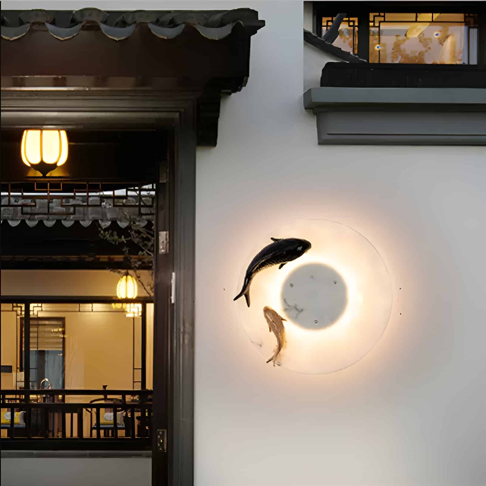 Đèn ốp tường ngoài trời đàn cá bơi lội B1179 9