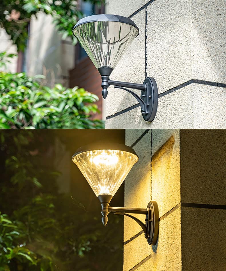 Đèn tường năng lượng mặt trời kiểu dáng kim cương W1029 10