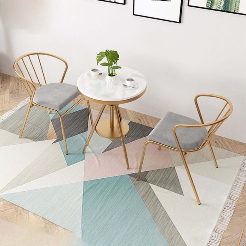 Ghế ăn tối giản mạ vàng sang trọng C2761 5