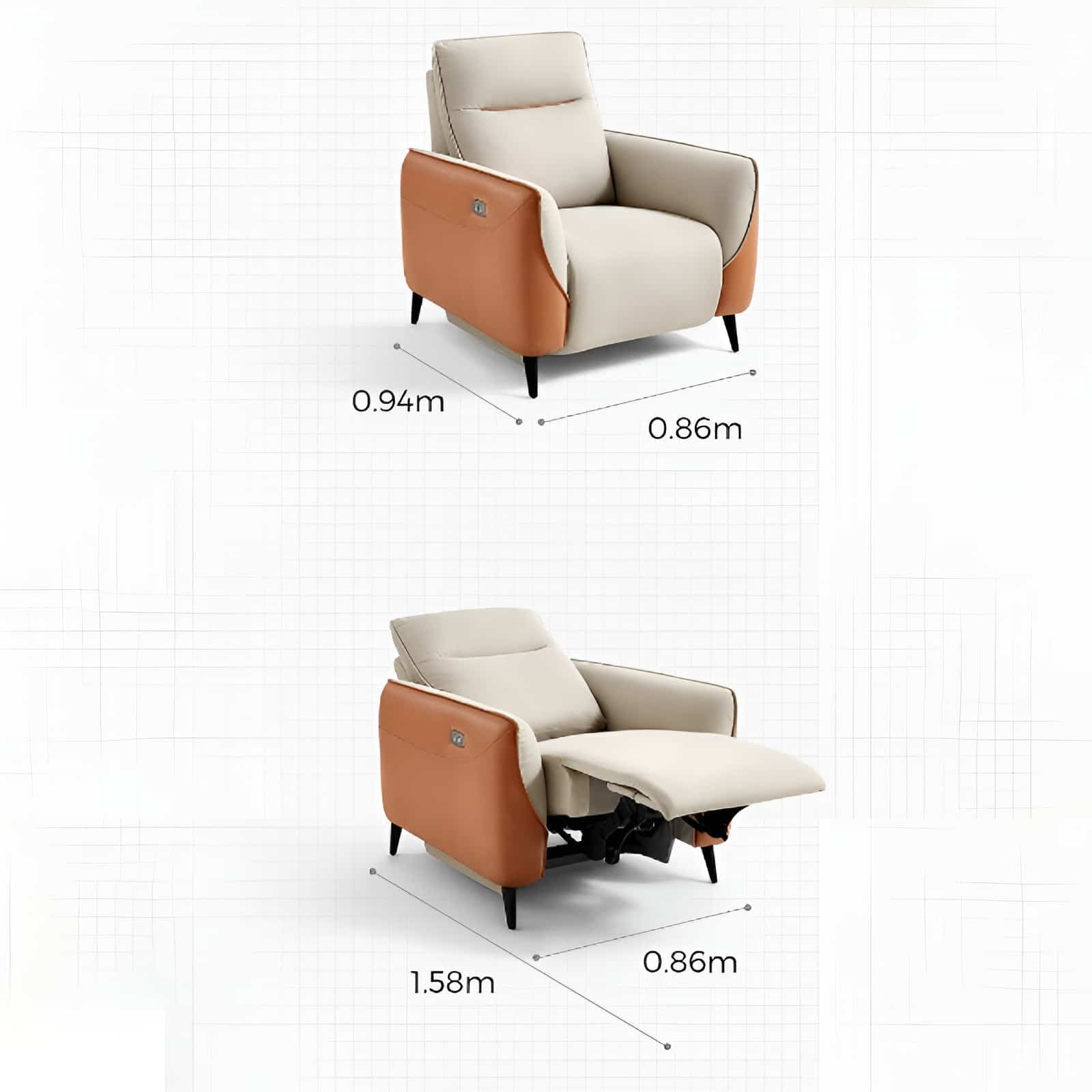 Ghế sofa tích hợp chỉnh điện thông minh kiểu Ý LH011 19