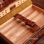 Hộp đựng cigar gỗ tuyết tùng bọc da sang trọng CGL689-4