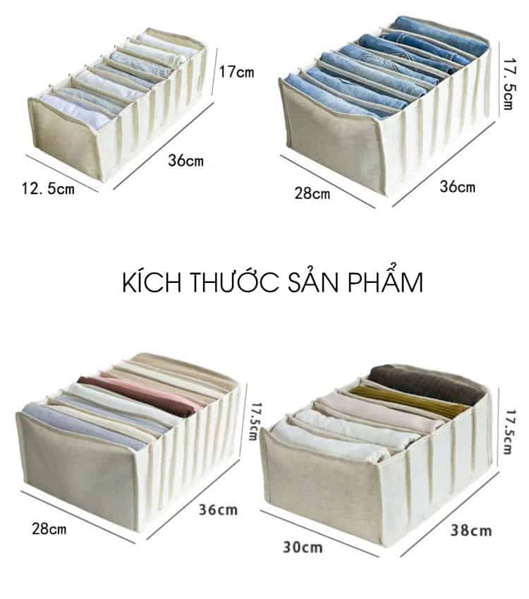 Hộp vải đựng quần áo chia ngăn tiện ích SP678 12
