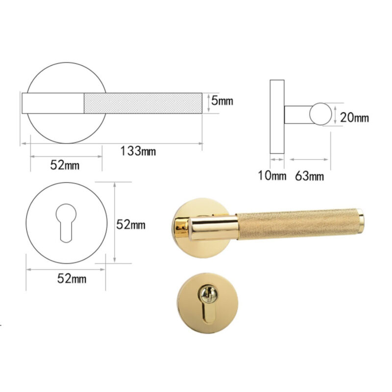 Khóa phân thể đồng thau nhiều màu hiện đại RG8899 6