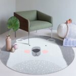 Thảm trải sàn tròn polyester họa tiết cho bé FDC0509B