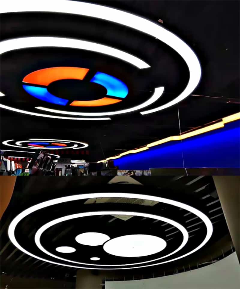 Đèn LED thả trần khu thương mại hình vòng cung H001 9