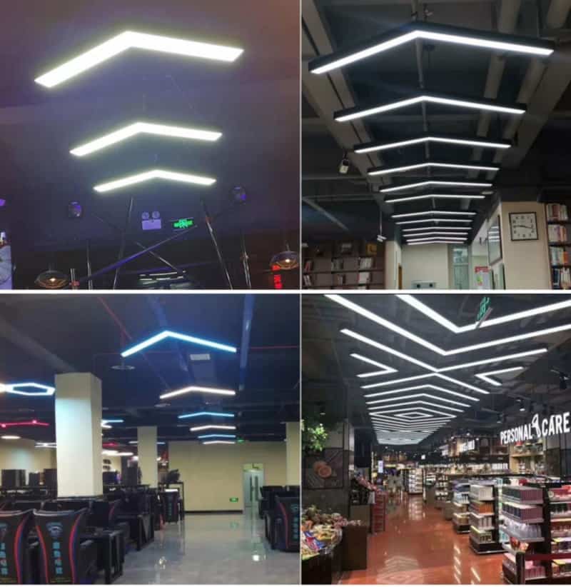 Đèn LED thả trần trang trí lối đi công sở hình chữ V V0001 13