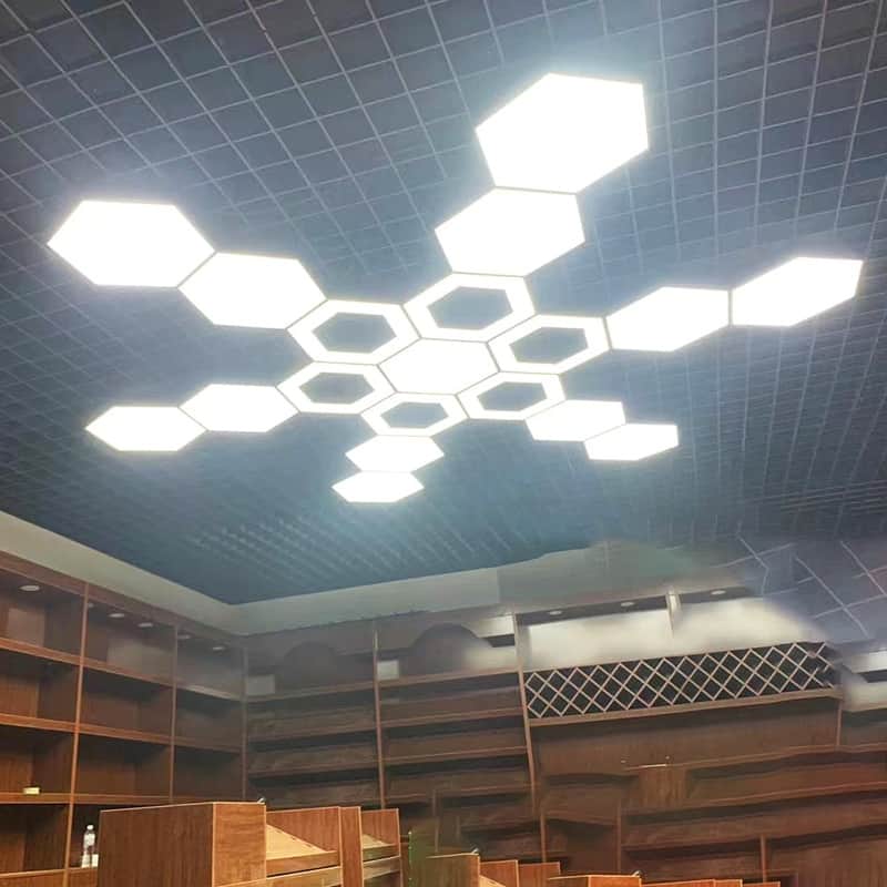 Đèn LED thả trần trang trí quán coffee lục giác LBX002 9