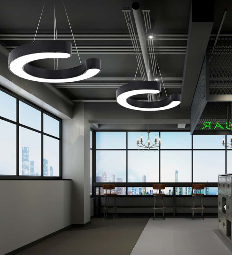 Đèn LED thả trần trang trí showroom hình chữ C ZSL2001 9