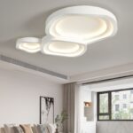 Đèn ốp trần dạng tròn sóng lượn màu trắng HX8578