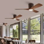 Quạt đèn ốp trần ba cánh gỗ hai chiều hiện đại FA1257