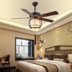 Quạt đèn thả trần decor 5 cách gỗ phương Đông FA1251