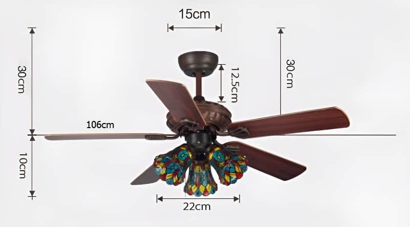 Quạt trần 5 cánh gỗ kiểu dáng cổ điển châu Mỹ FA9098 8