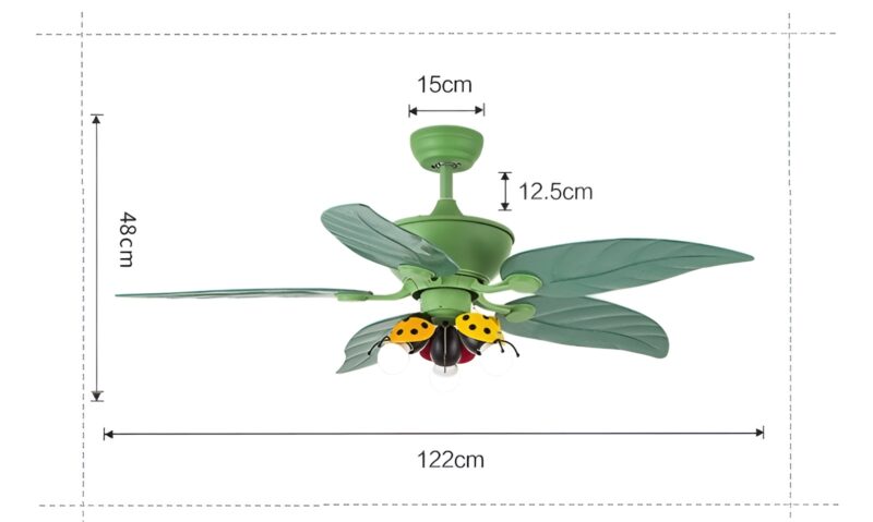 Quạt trần đèn decor phòng trẻ kiểu dáng bọ rùa YHS004 3