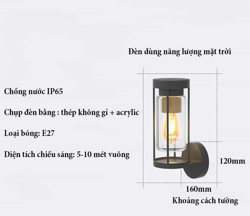Đèn tường ngoài trời khung thép nghệ thuật B1138 16