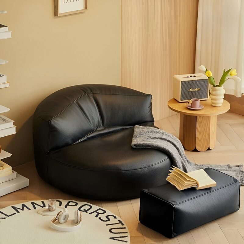 Ghế sofa lười bọc da cao cấp kèm đôn EPS395 1