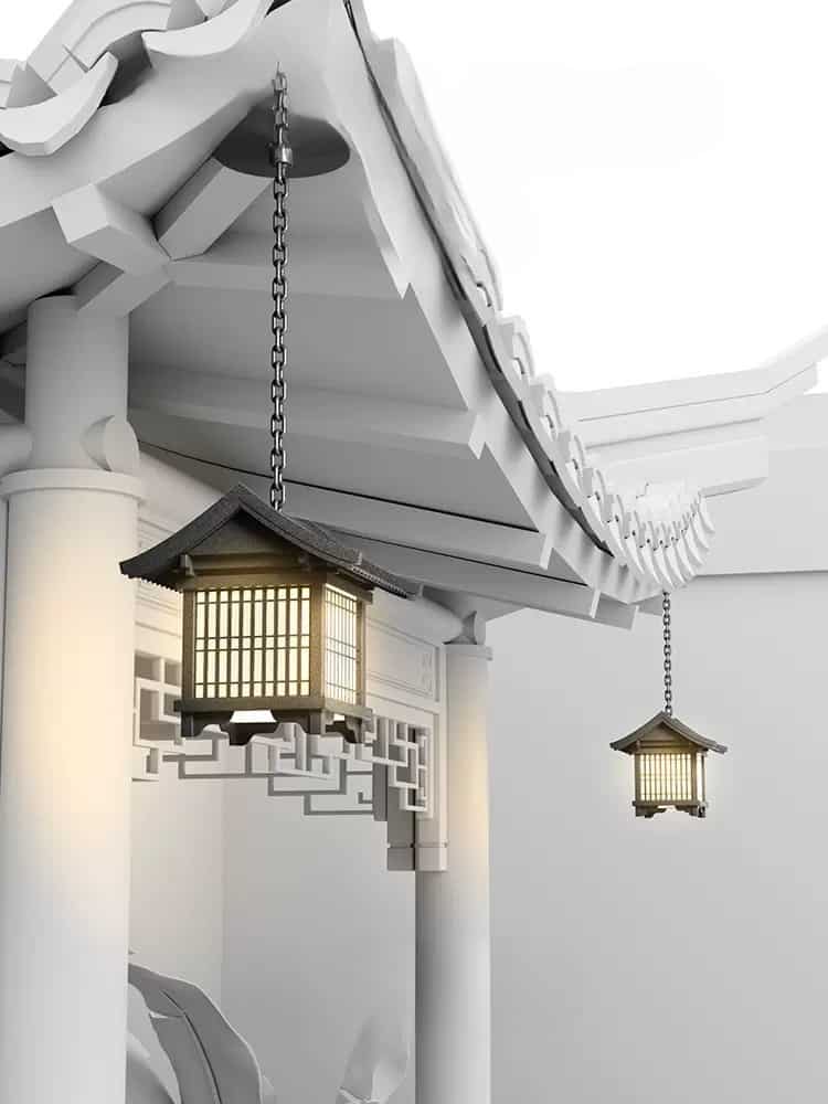 Đèn thả trang trí mái hiên cổ điển Á Đông D8452C 9