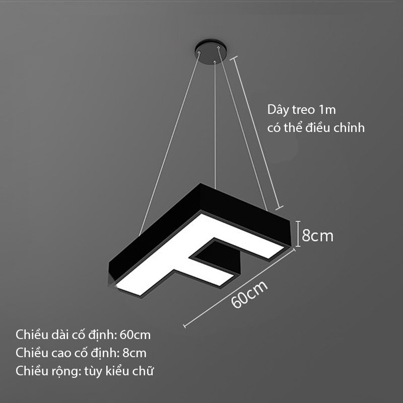 Đèn LED thả trần chữ cái trang trí sảnh ZM001 6