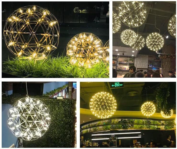 Đèn LED trang trí sân vườn quả bóng lưới OLF1021 14
