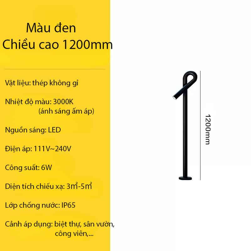 Đèn cắm cỏ gậy móc cao chiếu sáng sân vườn C066 15