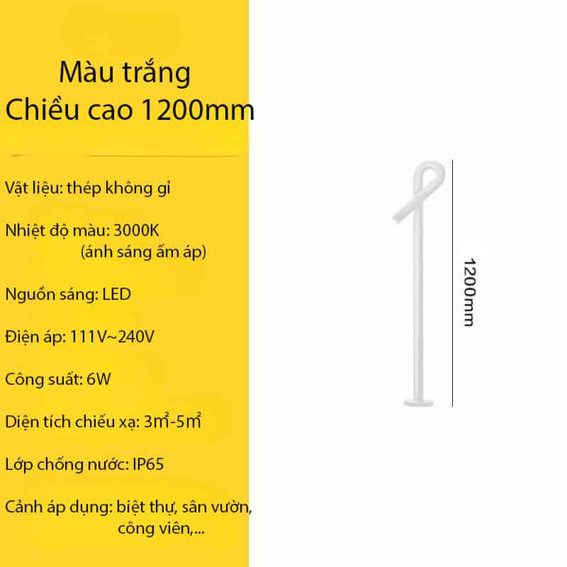 Đèn cắm cỏ gậy móc cao chiếu sáng sân vườn C066 16