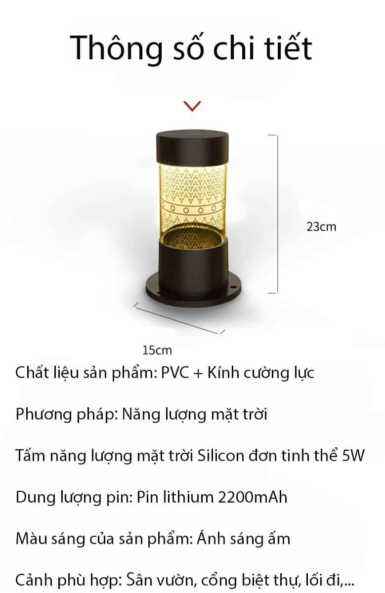 Đèn cắm cỏ sân vườn năng lượng mặt trời LF7200 16