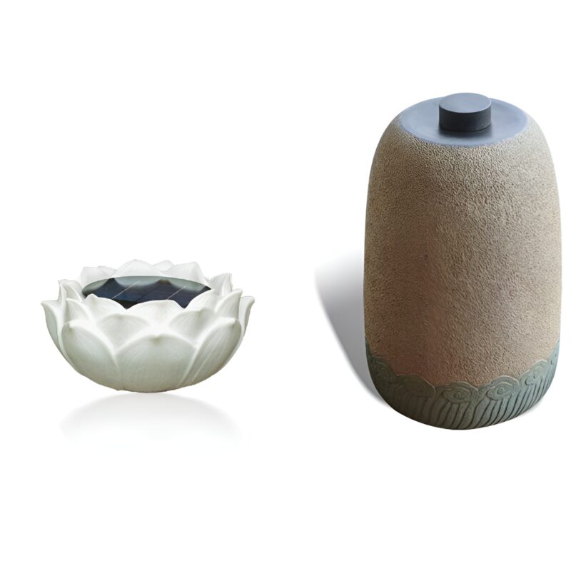 Đèn cảnh quan hoa sen chân tượng đá điêu khắc BL6827 5