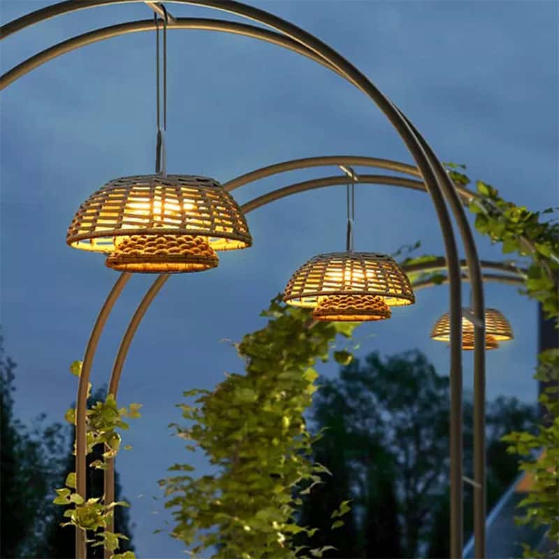 Đèn chùm mây đan trang trí decor ngoài trời D9004 16