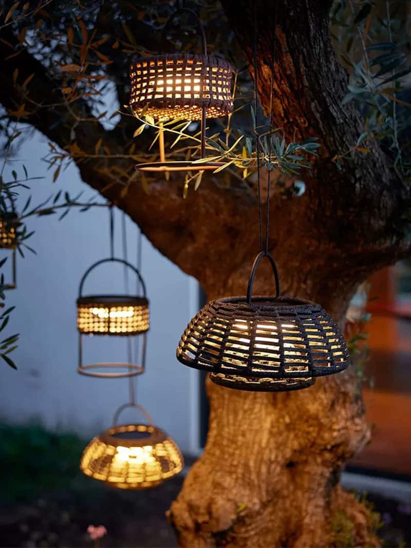 Đèn chùm mây đan trang trí decor ngoài trời D9004 13