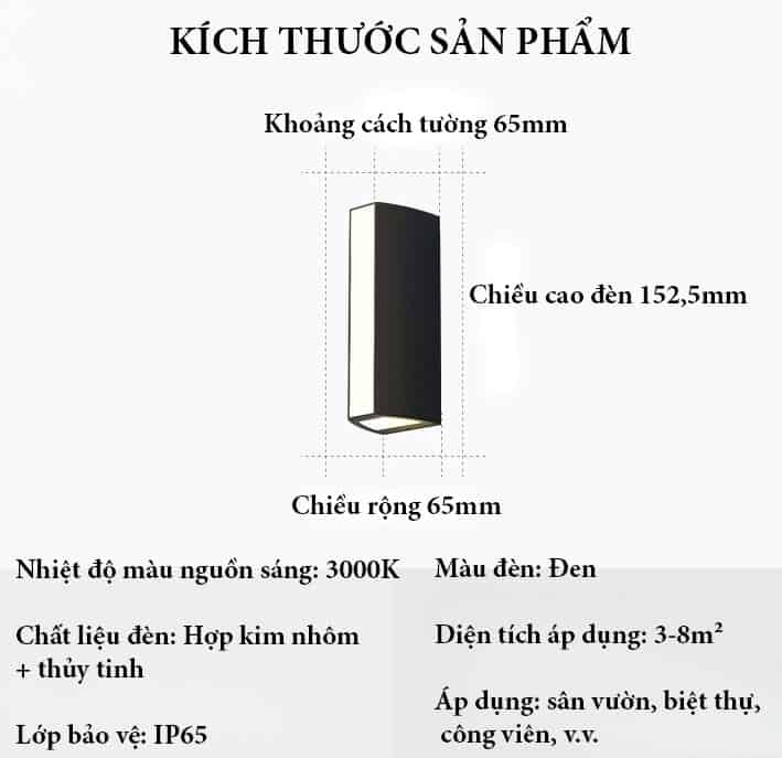 Đèn hắt tường 2 đầu hình hộp chữ nhật B1006 12