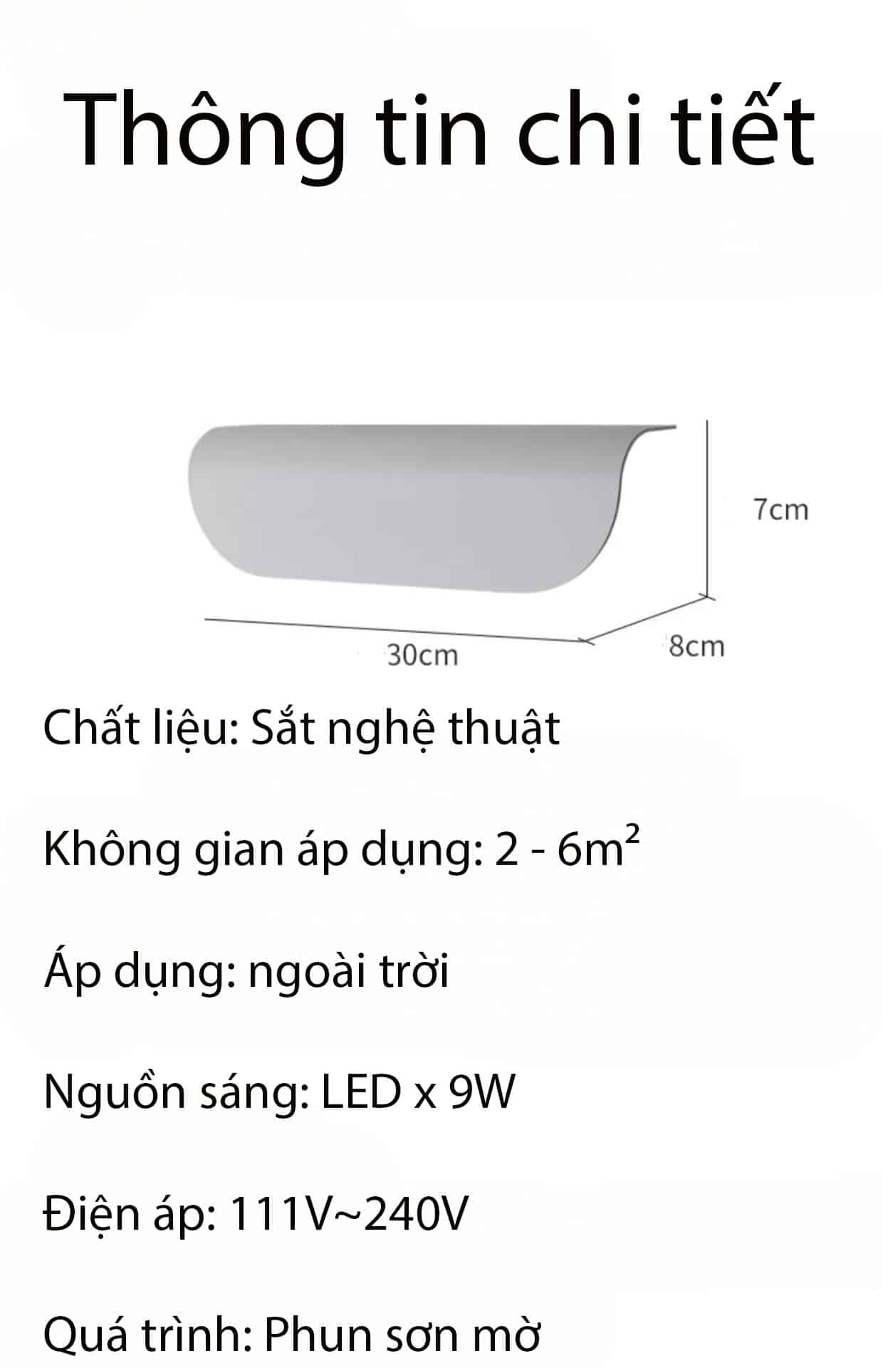 Đèn hắt tường mái vòm nghệ thuật GD921 10