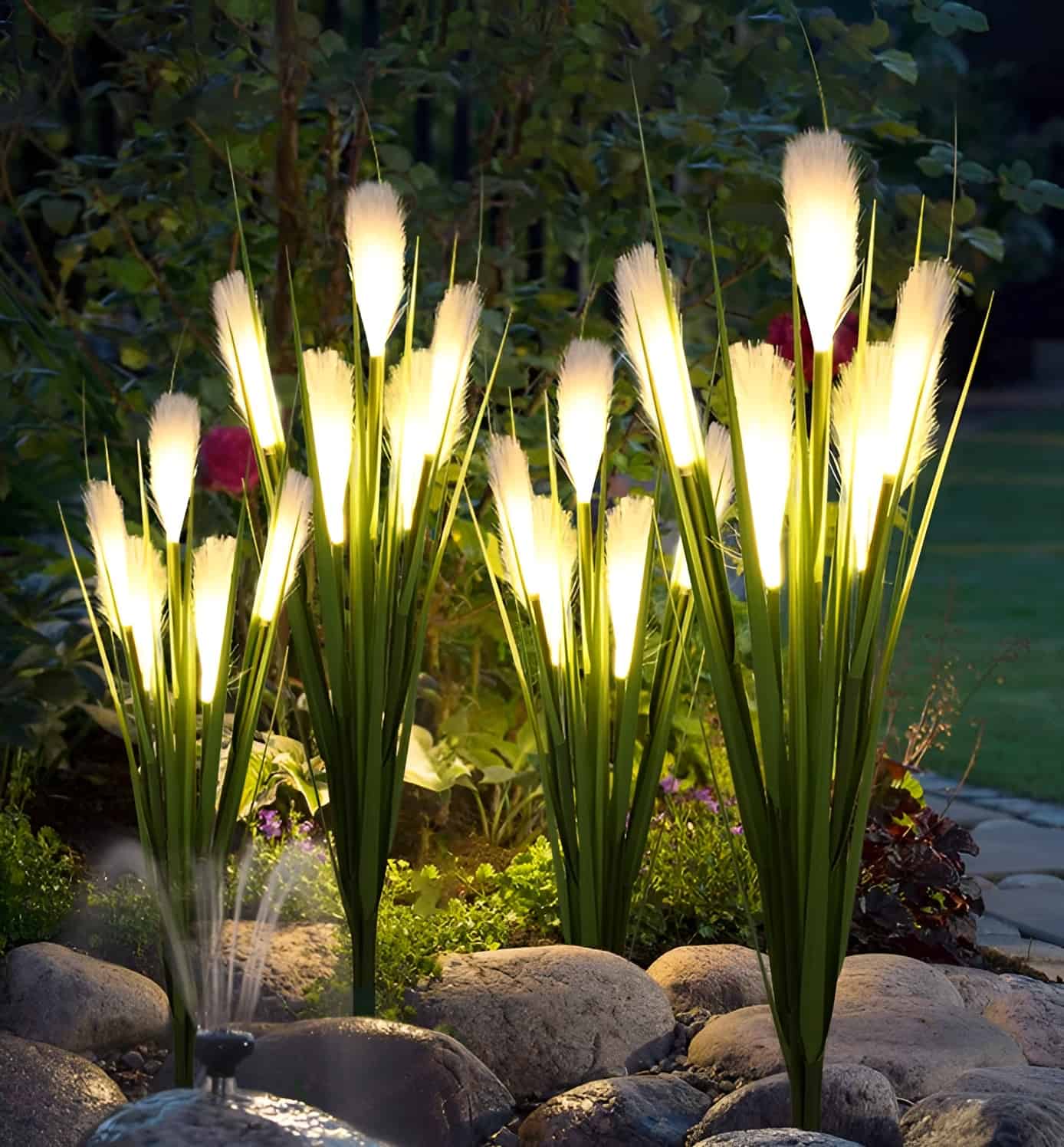 Đèn tiểu cảnh hoa cỏ lau sợi quang chống thấm nước WD6778 1