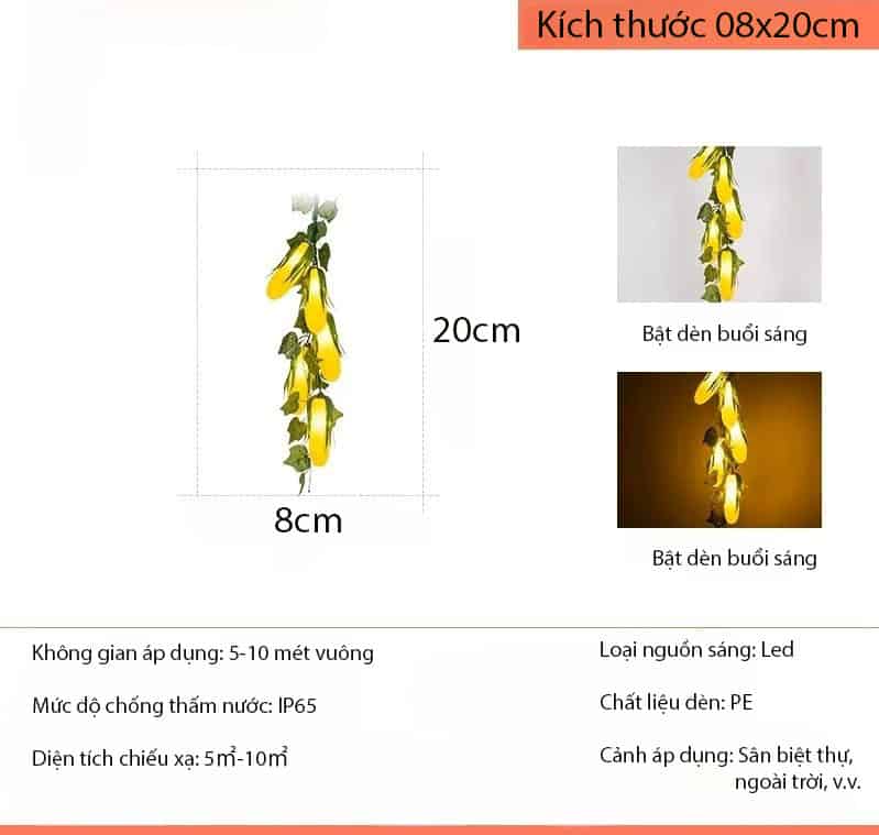 Đèn led trang trí dây thả quả ngô độc đáo D8438 15