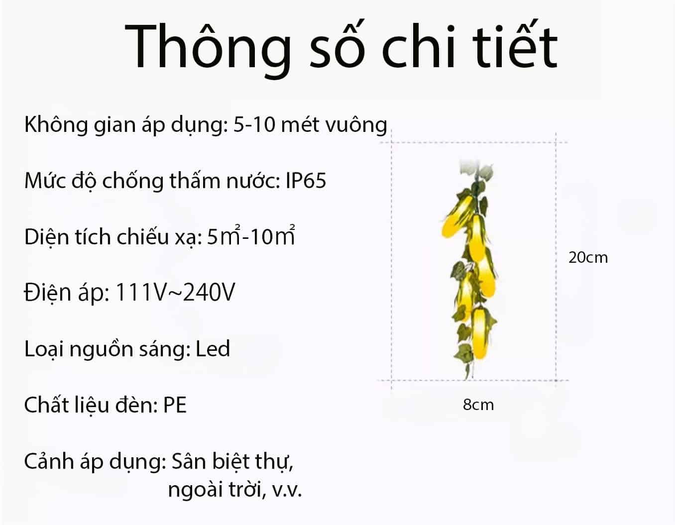 Đèn led trang trí dây thả quả ngô độc đáo D8438 14