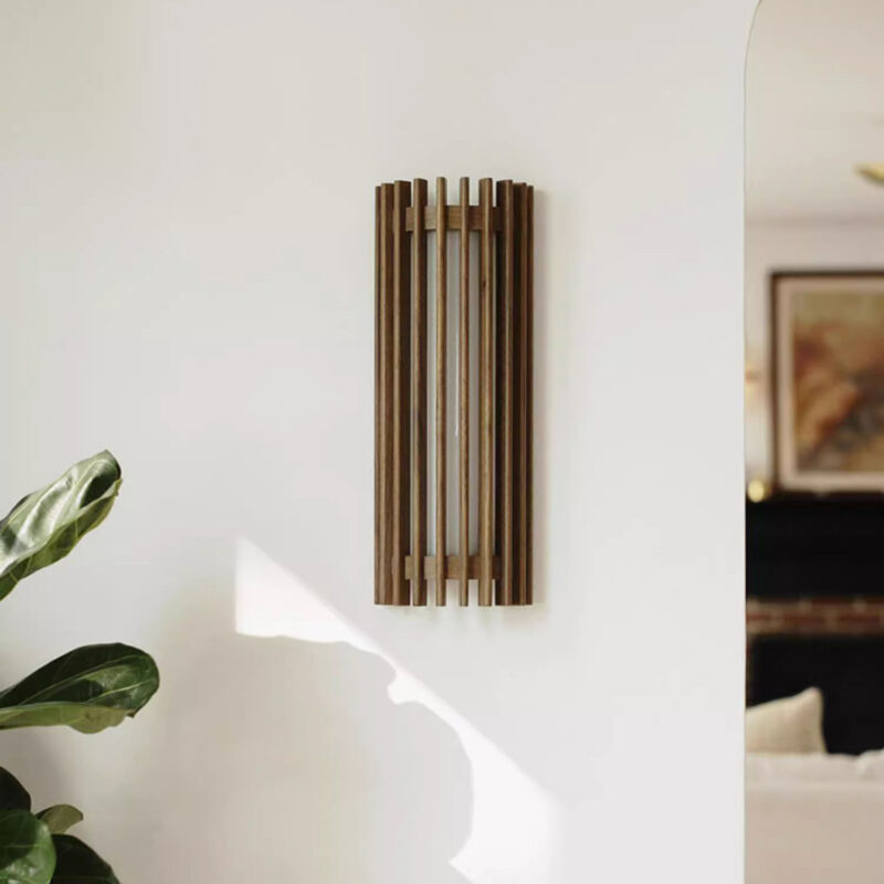 Đèn ốp tường gỗ óc chó kiểu Nhật HSB02 5