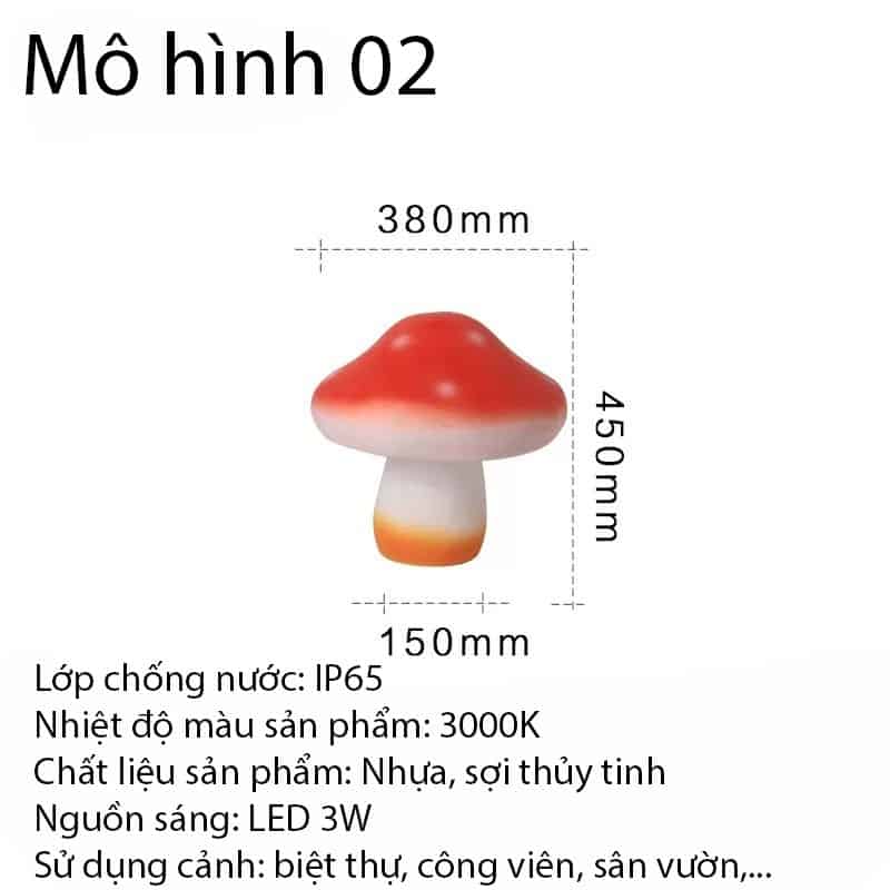 Đèn trang trí cảnh quan mô hình cây nấm KE0302 13