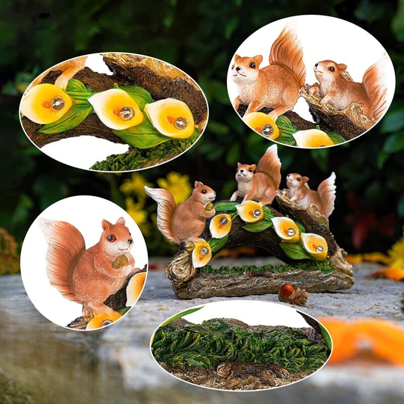 Đèn vườn ba chú sóc năng lượng mặt trời FTX046 2