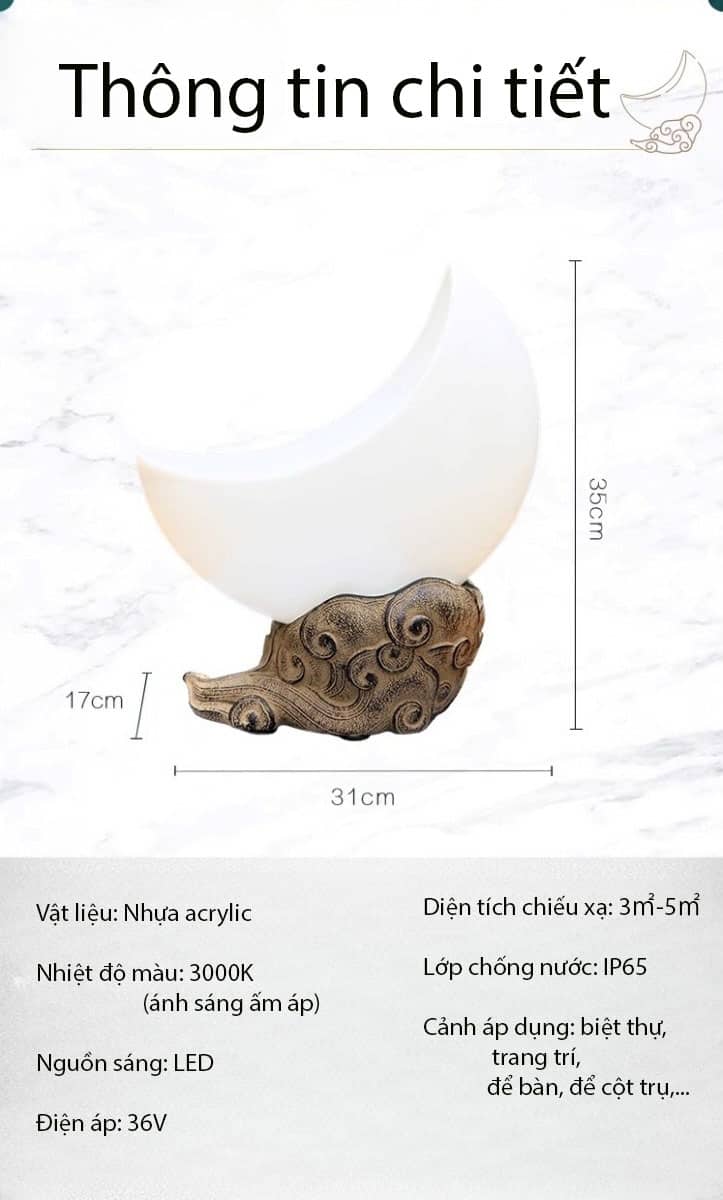 Đèn trang trí ngoài trời trăng bán nguyệt T0541 13