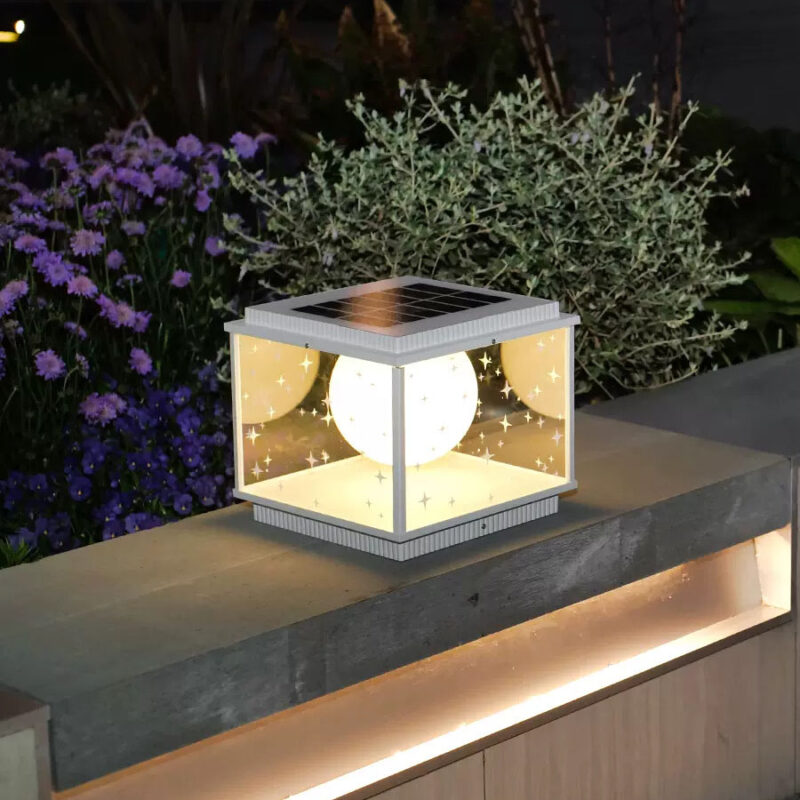 Đèn trụ cổng năng lượng mặt trời tối giản WQD007 4