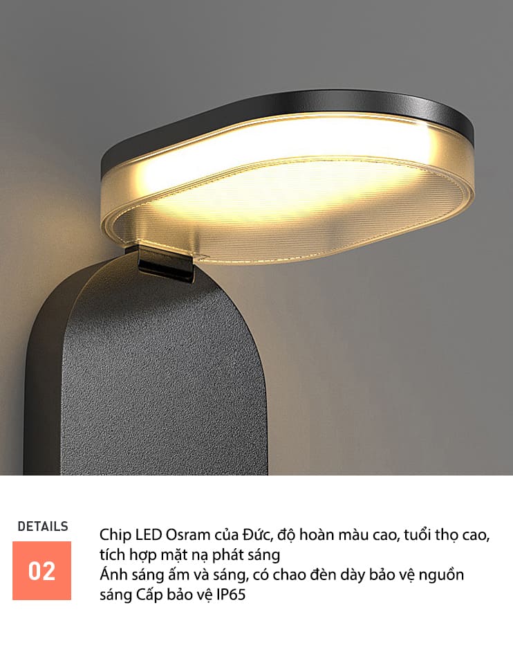 Đèn tường chiếu sáng ngoài trời biệt thự B1177 18