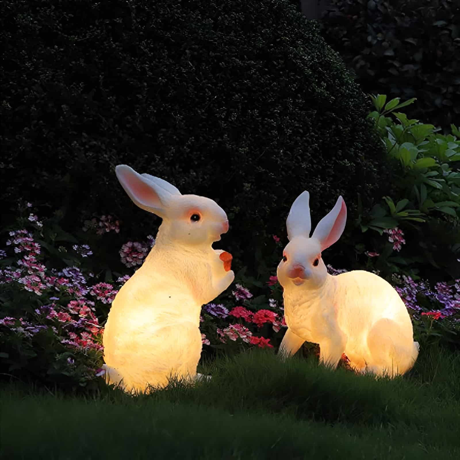 Đèn tượng thỏ điêu khắc trang trí sân cỏ KW1230 6