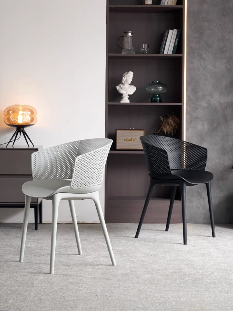 Ghế ăn đúc nhựa tựa lưng cong sáng tạo F832 1