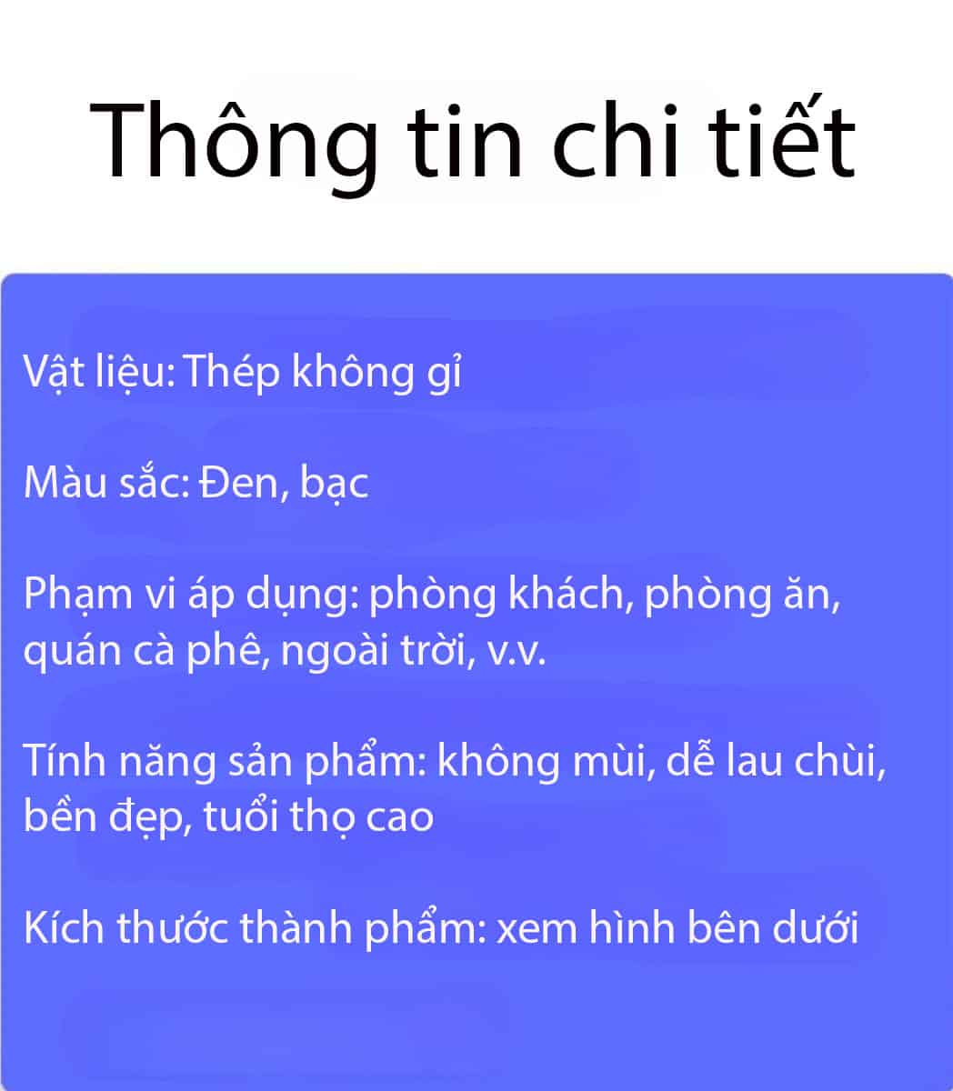 Ghế ăn inox ngoài trời đơn giản hiện đại I7980