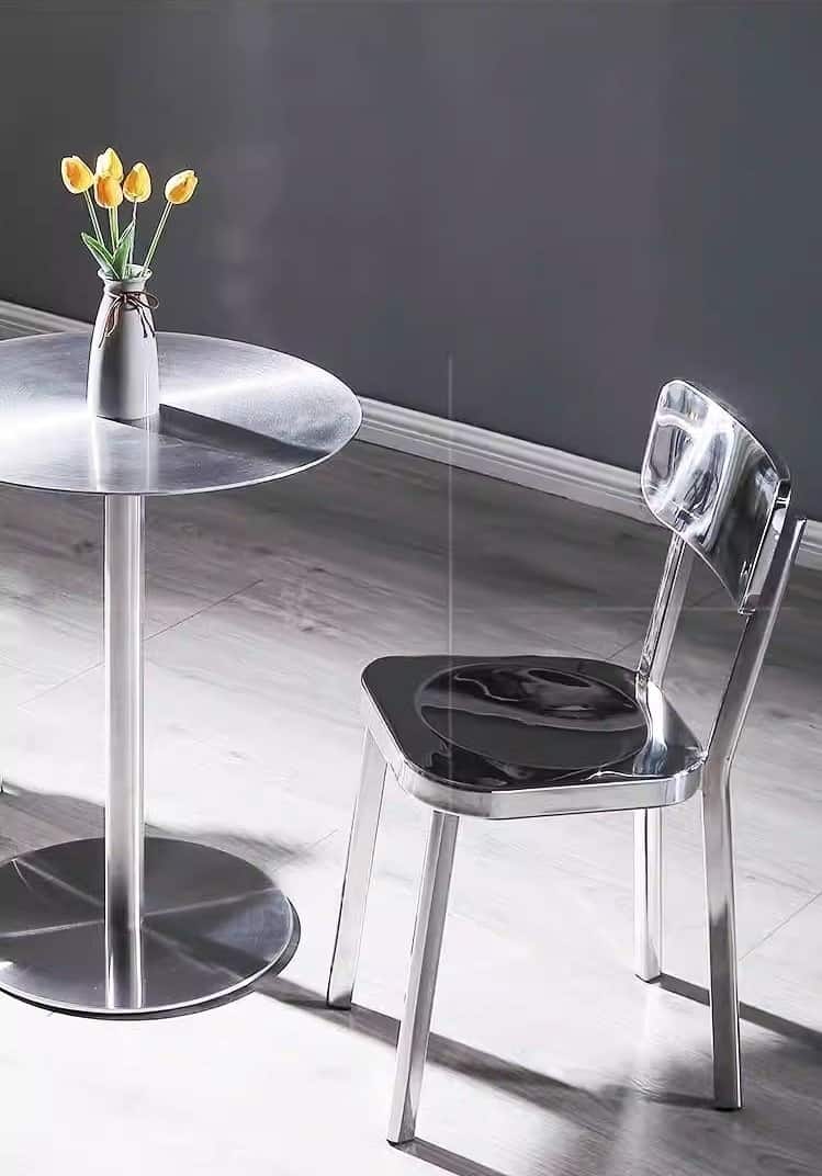 Ghế ăn inox ngoài trời đơn giản hiện đại I7980